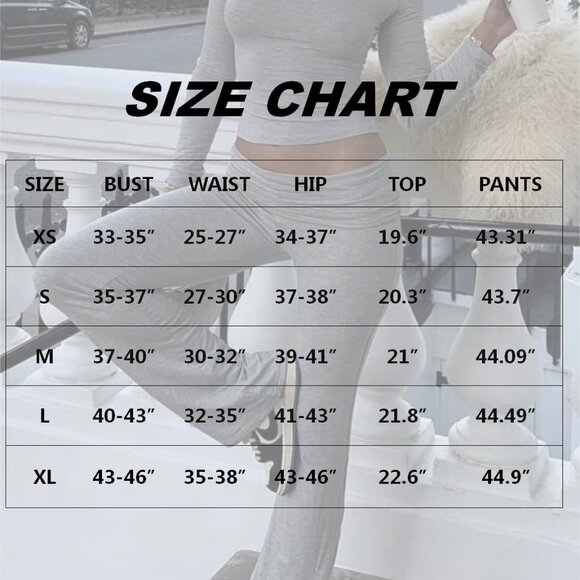 Navy Women's 2 Piece Fitted Flare Pants & Crew Neck T-Shirt Lounge Set Small - Picture 6 of 6